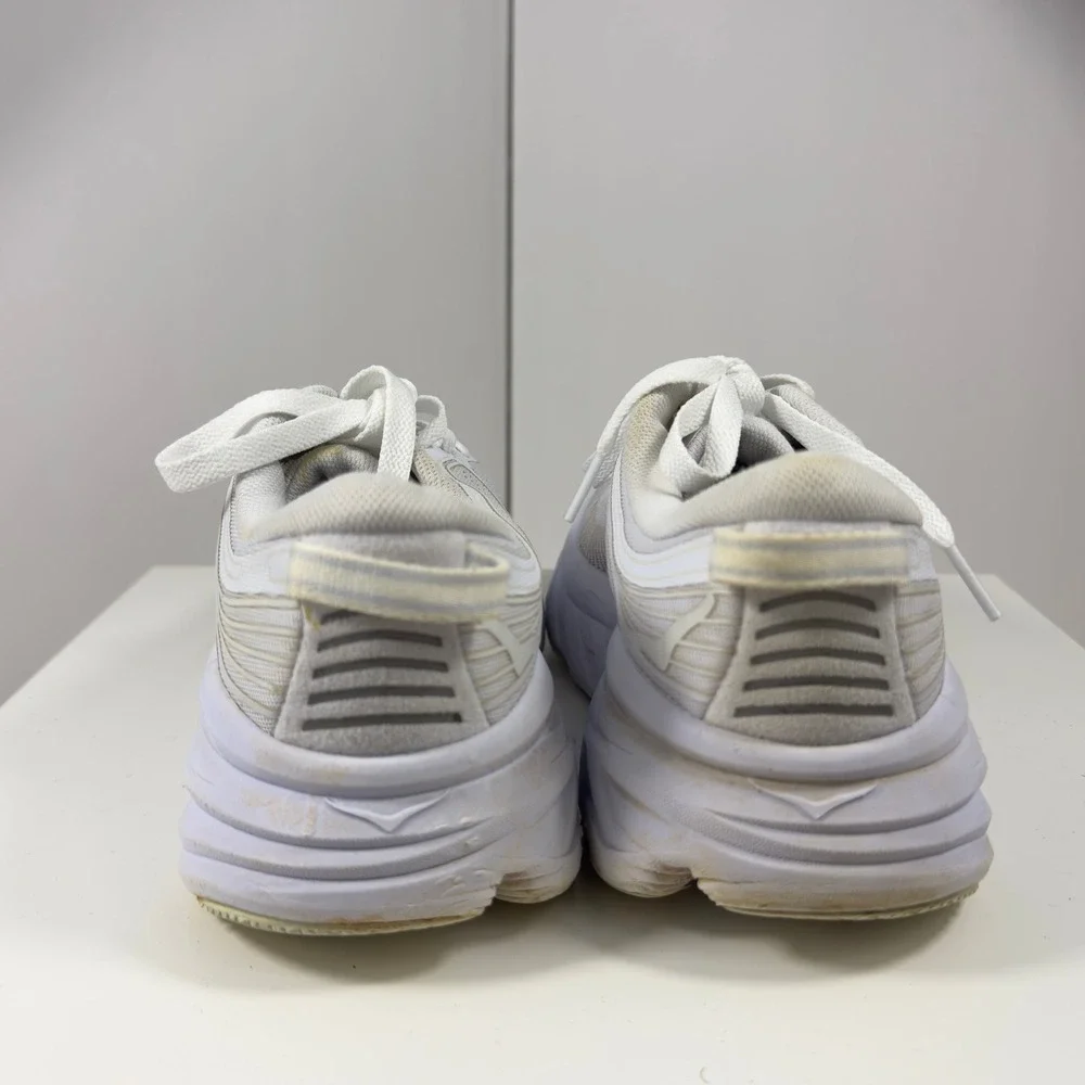 Hoka One Bondi 7 Women Size 8 White/ Grey Running Shoes 1110519 Cushion Comfort